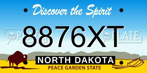 8876XT North Dakota License Plate
