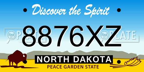 8876XZ North Dakota License Plate