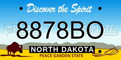 8878BO North Dakota License Plate
