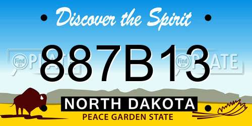 887B13 North Dakota License Plate