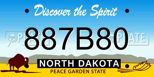 887B80 North Dakota License Plate