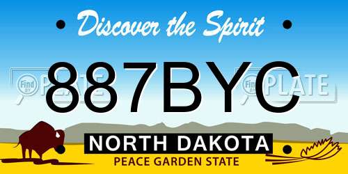 887BYC North Dakota License Plate