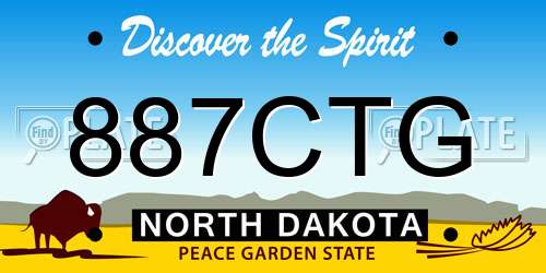 887CTG North Dakota License Plate