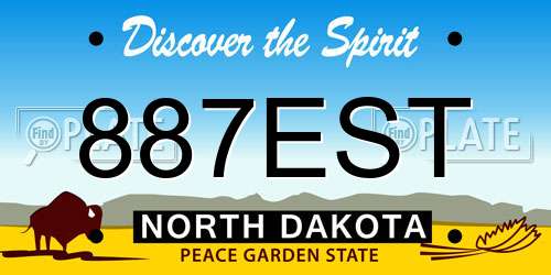887EST North Dakota License Plate