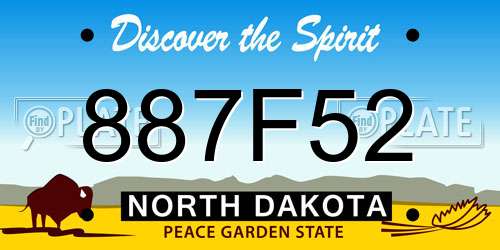 887F52 North Dakota License Plate
