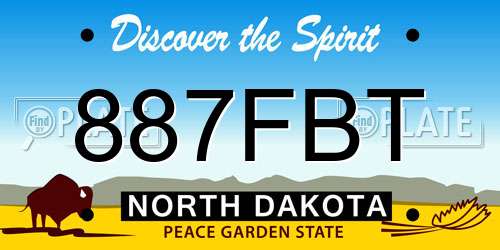 887FBT North Dakota License Plate