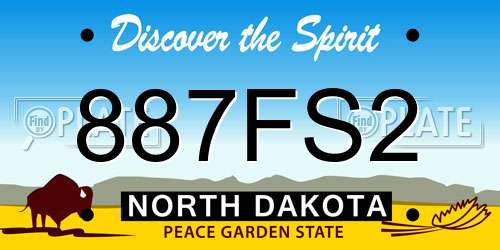 887FS2 North Dakota License Plate