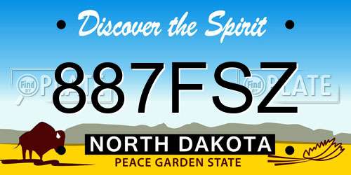 887FSZ North Dakota License Plate