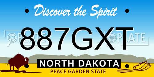 887GXT North Dakota License Plate