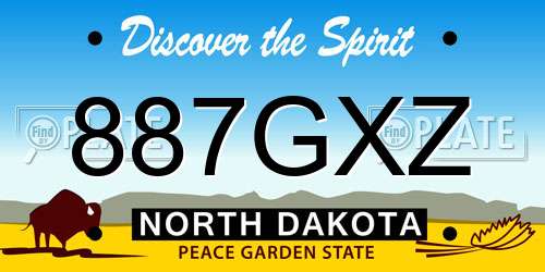 887GXZ North Dakota License Plate