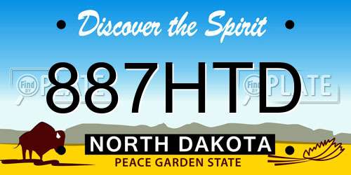 887HTD North Dakota License Plate