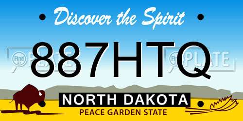887HTQ North Dakota License Plate
