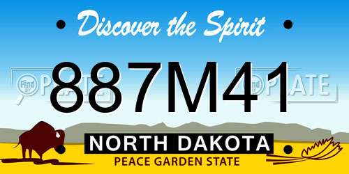 887M41 North Dakota License Plate