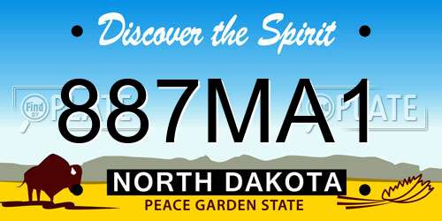 887MA1 North Dakota License Plate