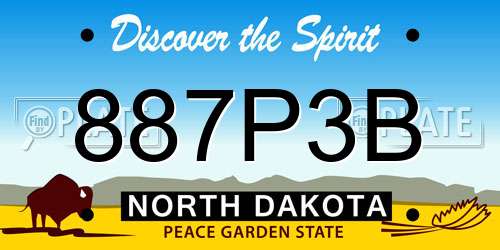 887P3B North Dakota License Plate