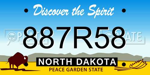 887R58 North Dakota License Plate