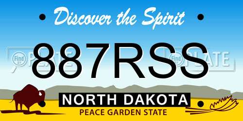 887RSS North Dakota License Plate