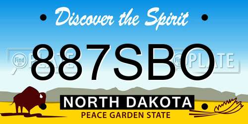 887SBO North Dakota License Plate