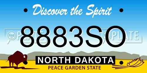 8883SO North Dakota License Plate