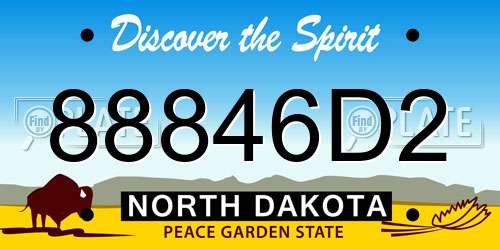 88846D2 North Dakota License Plate