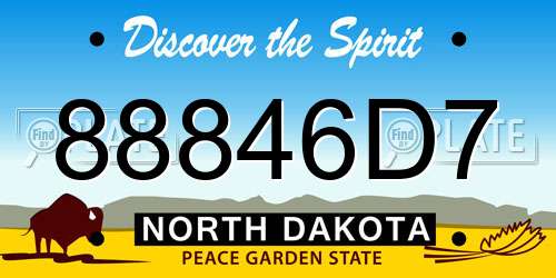 88846D7 North Dakota License Plate