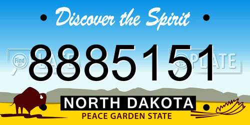 8885151 North Dakota License Plate