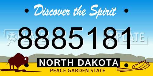 8885181 North Dakota License Plate