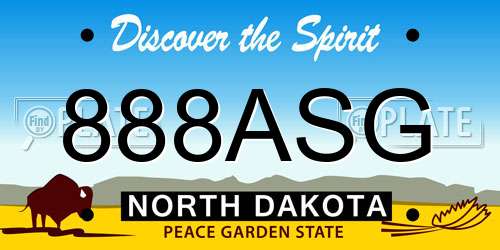 888ASG North Dakota License Plate