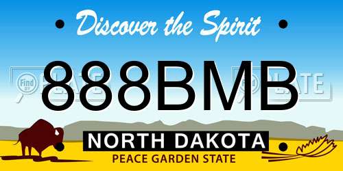888BMB North Dakota License Plate