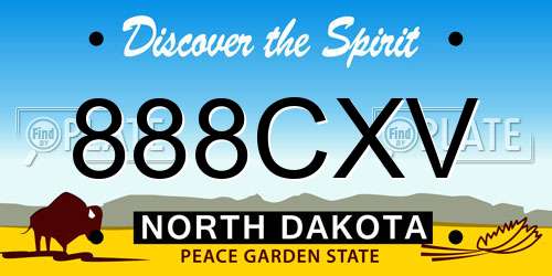 888CXV North Dakota License Plate