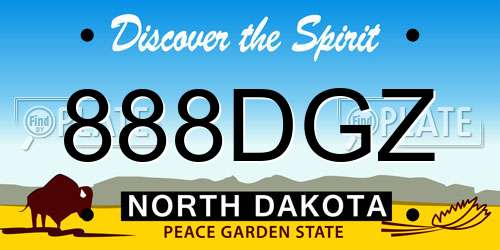 888DGZ North Dakota License Plate