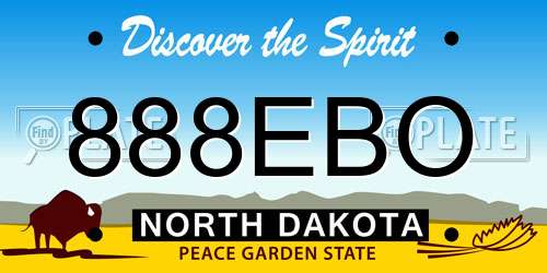 888EBO North Dakota License Plate