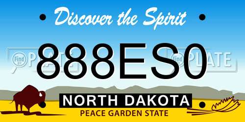 888ES0 North Dakota License Plate