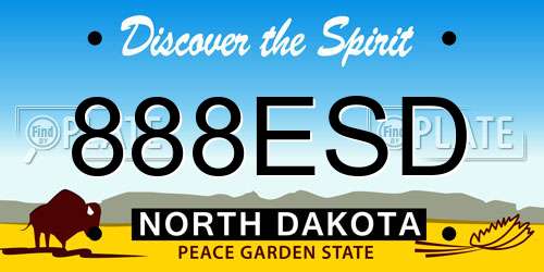 888ESD North Dakota License Plate