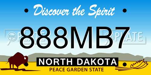 888MB7 North Dakota License Plate