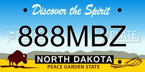 888MBZ North Dakota License Plate