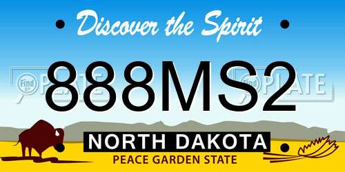 888MS2 North Dakota License Plate