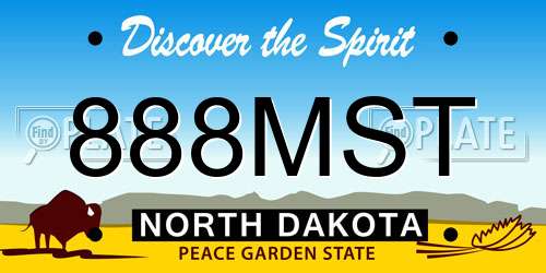 888MST North Dakota License Plate