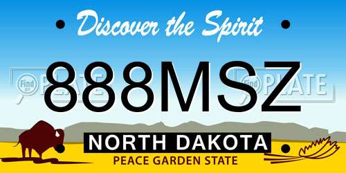 888MSZ North Dakota License Plate