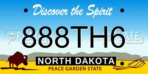 888TH6 North Dakota License Plate