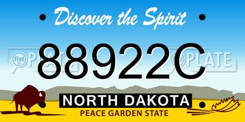 88922C North Dakota License Plate