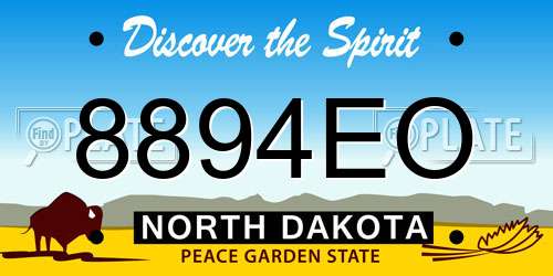 8894EO North Dakota License Plate