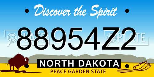 88954Z2 North Dakota License Plate