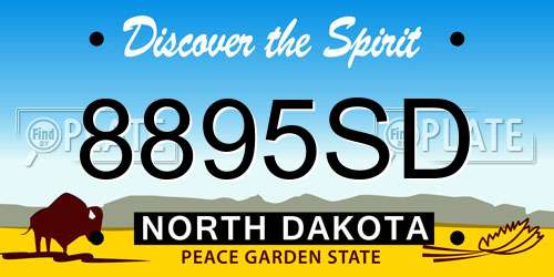 8895SD North Dakota License Plate