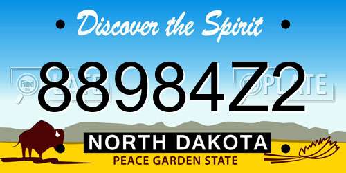 88984Z2 North Dakota License Plate