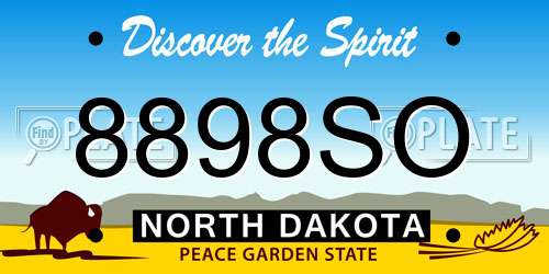 8898SO North Dakota License Plate
