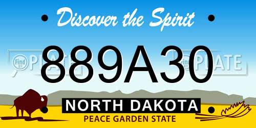 889A30 North Dakota License Plate