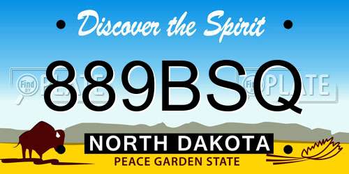 889BSQ North Dakota License Plate
