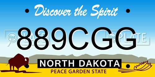 889CGG North Dakota License Plate