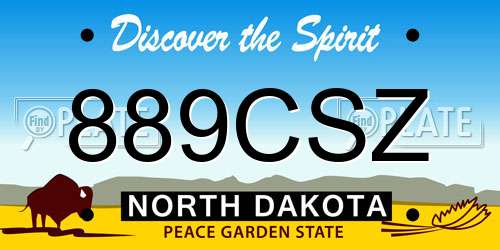 889CSZ North Dakota License Plate
